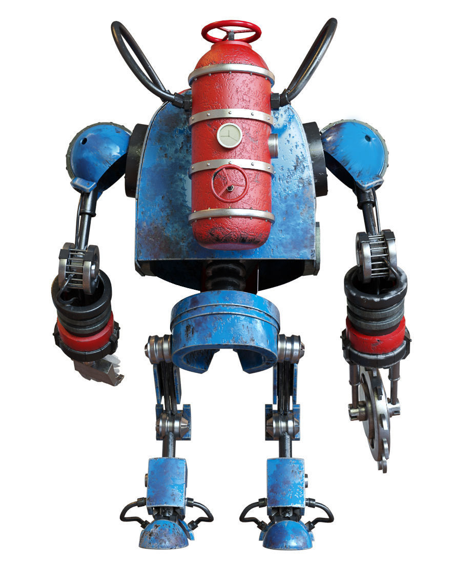 Robo 2 robot with eyes 3D model_7