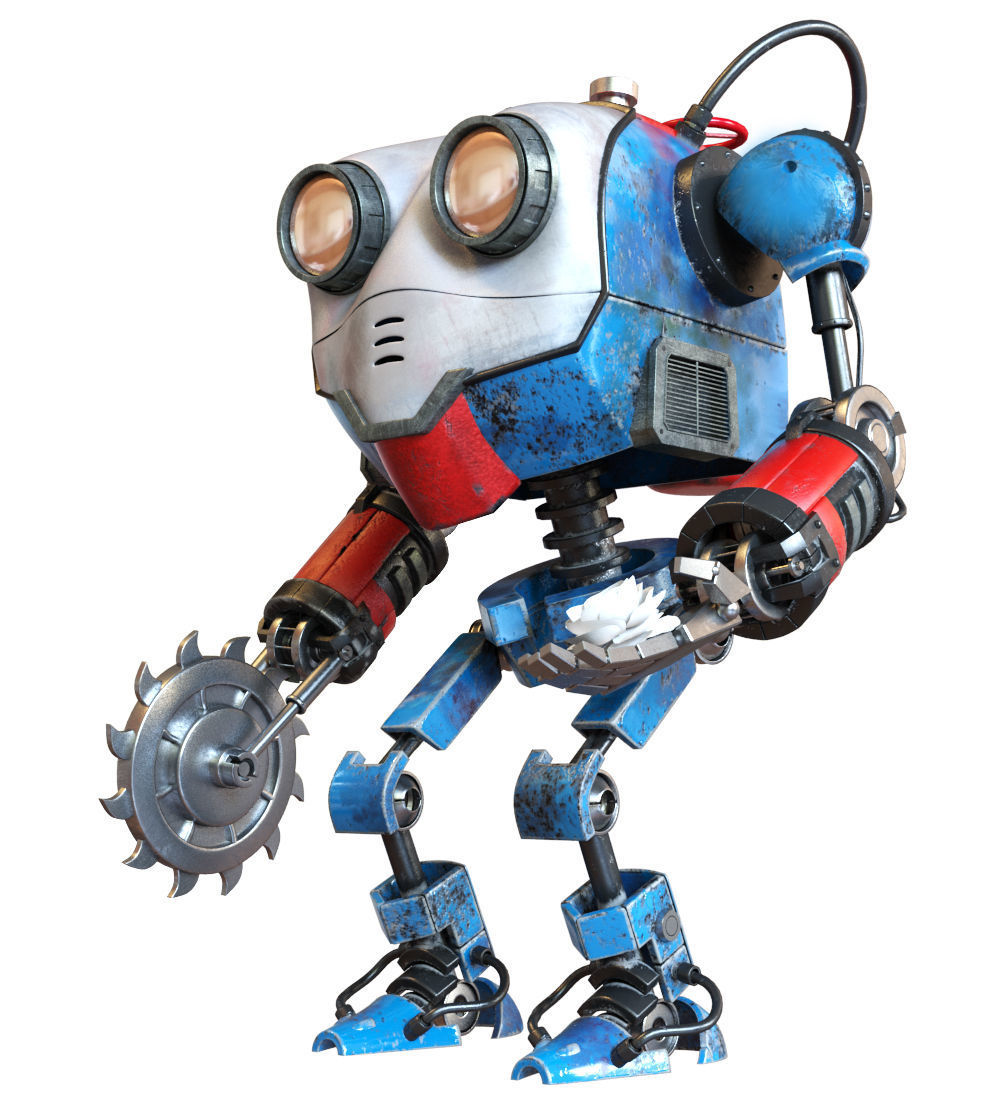 Robo 2 robot with eyes 3D model_3