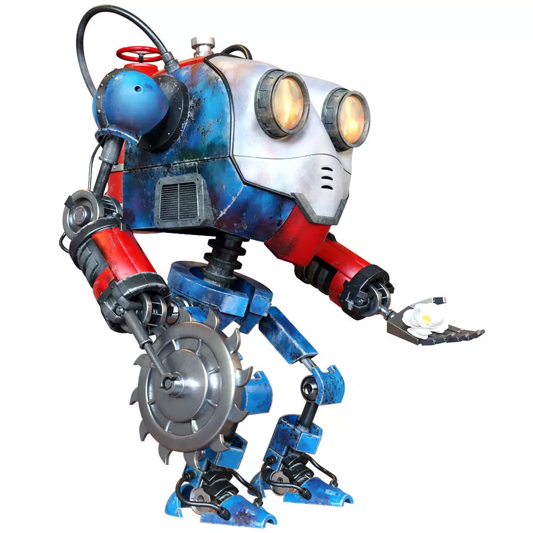 Robo 2 robot with eyes 3D model_0