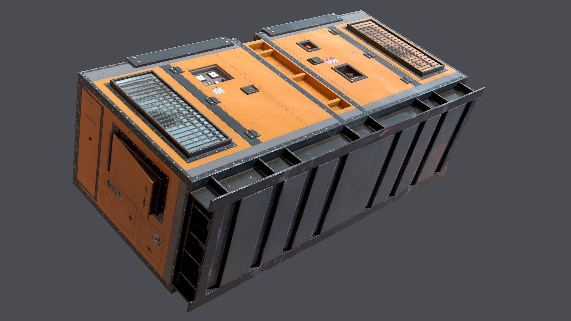 Industrial Power generator Low-poly 3D model_11