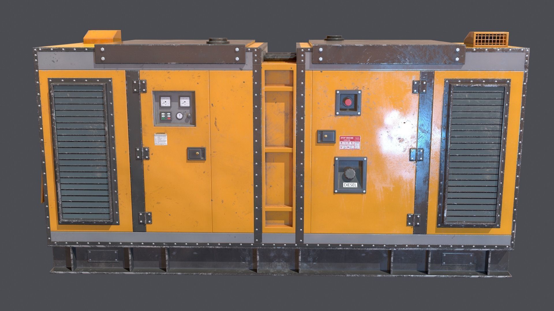 Industrial Power generator Low-poly 3D model_2