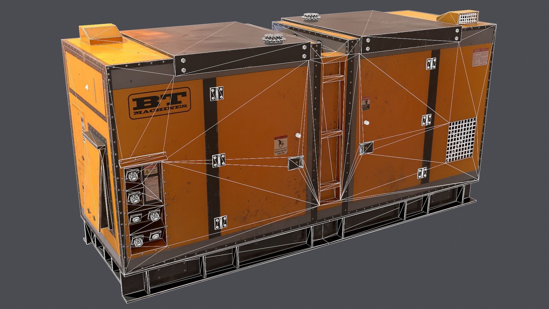 Industrial Power generator Low-poly 3D model_13