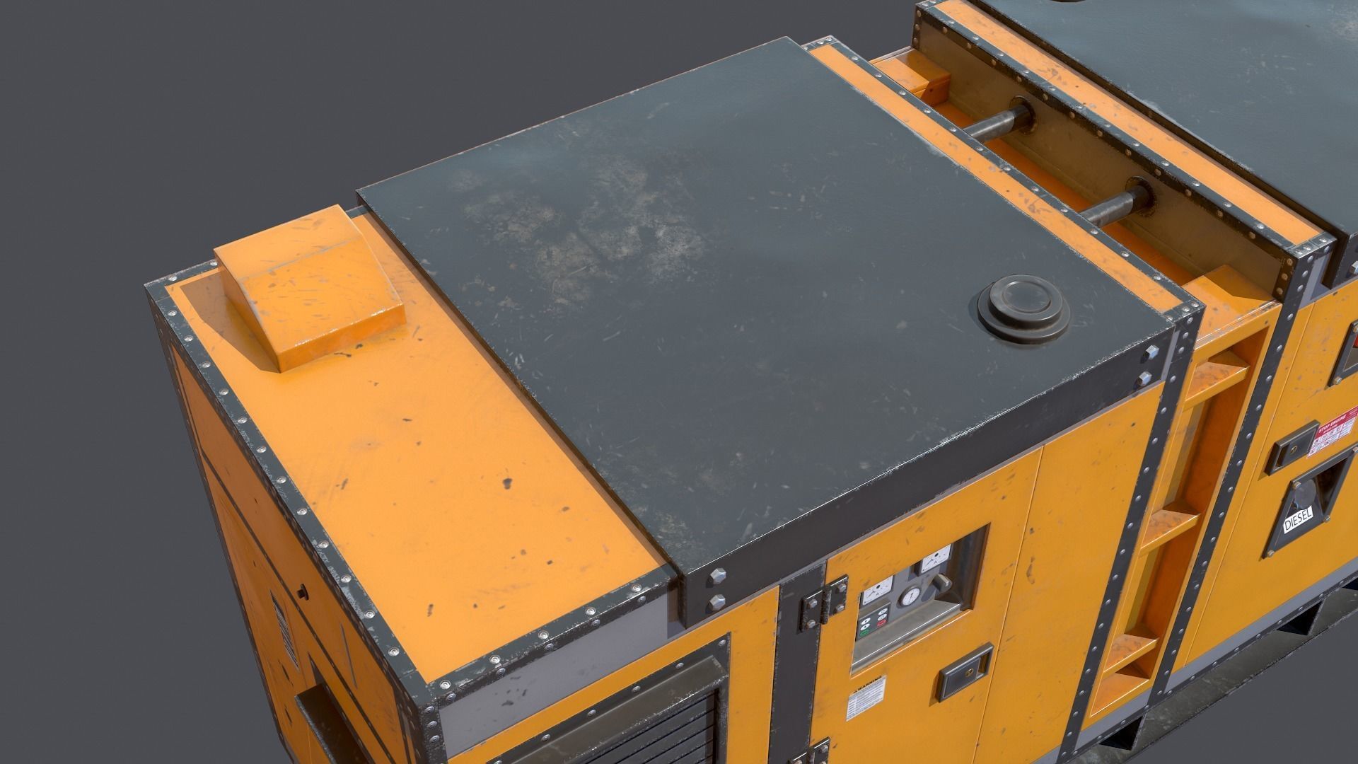 Industrial Power generator Low-poly 3D model_9