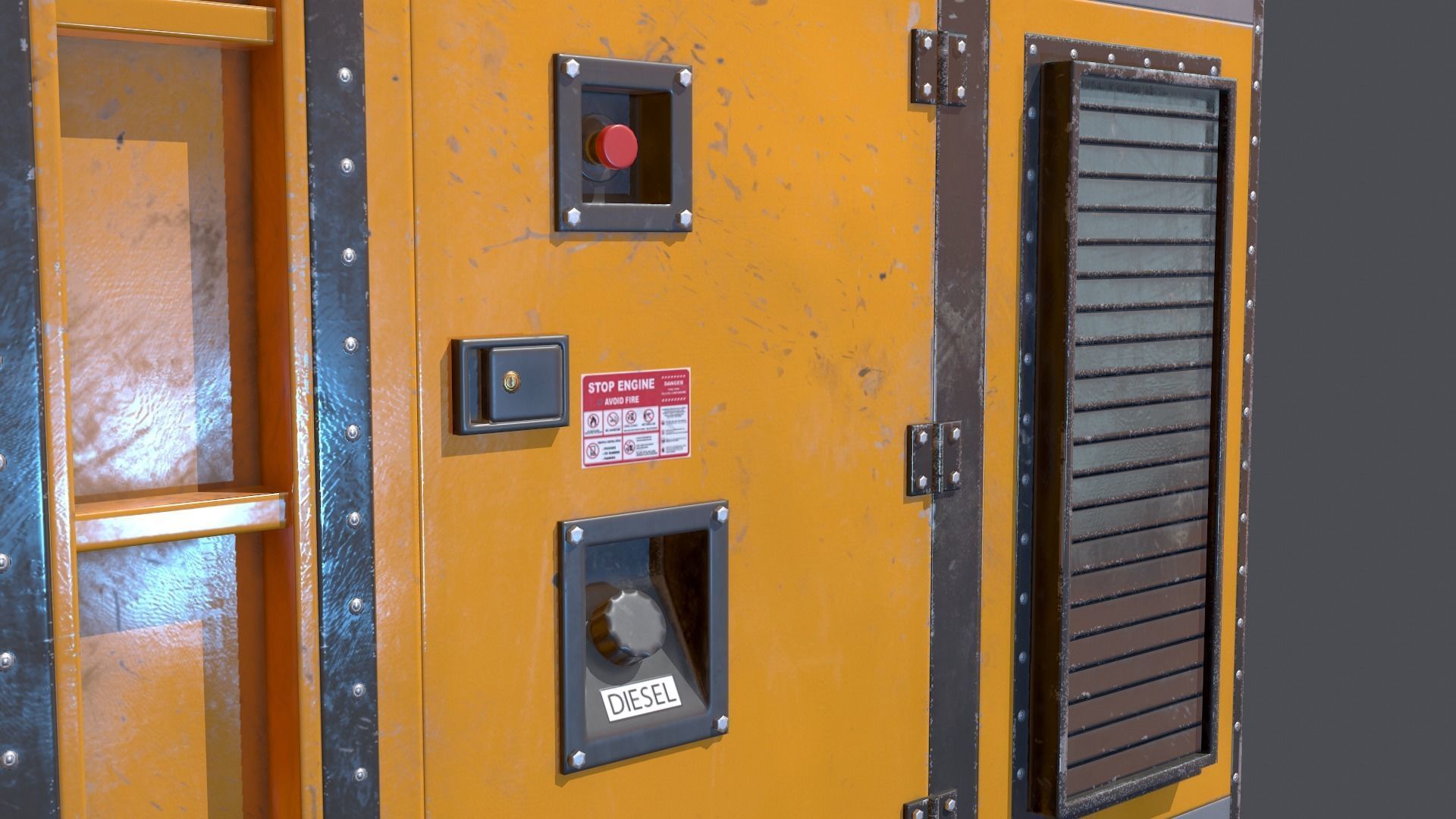 Industrial Power generator Low-poly 3D model_7