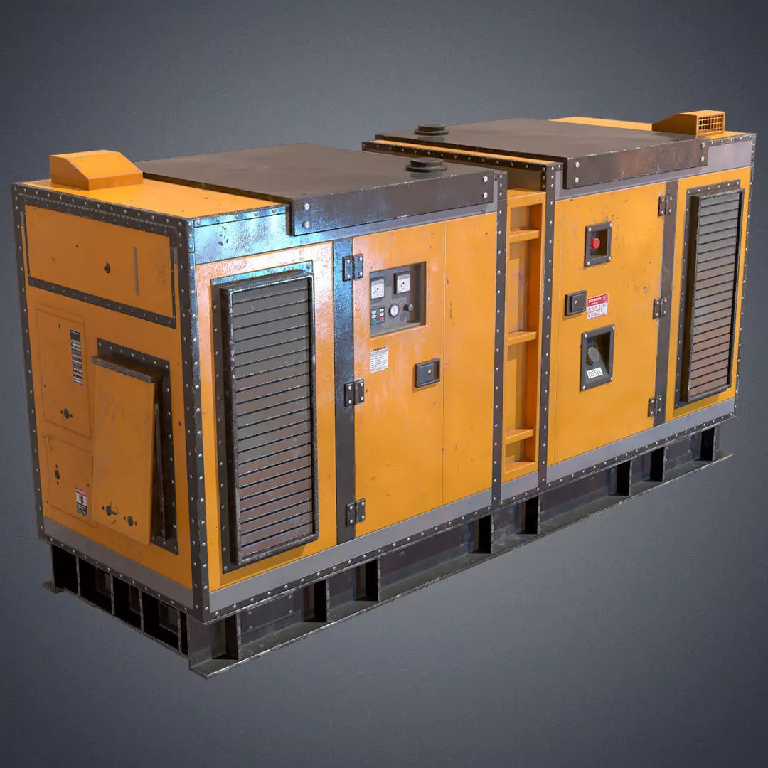 Industrial Power generator Low-poly 3D model_0