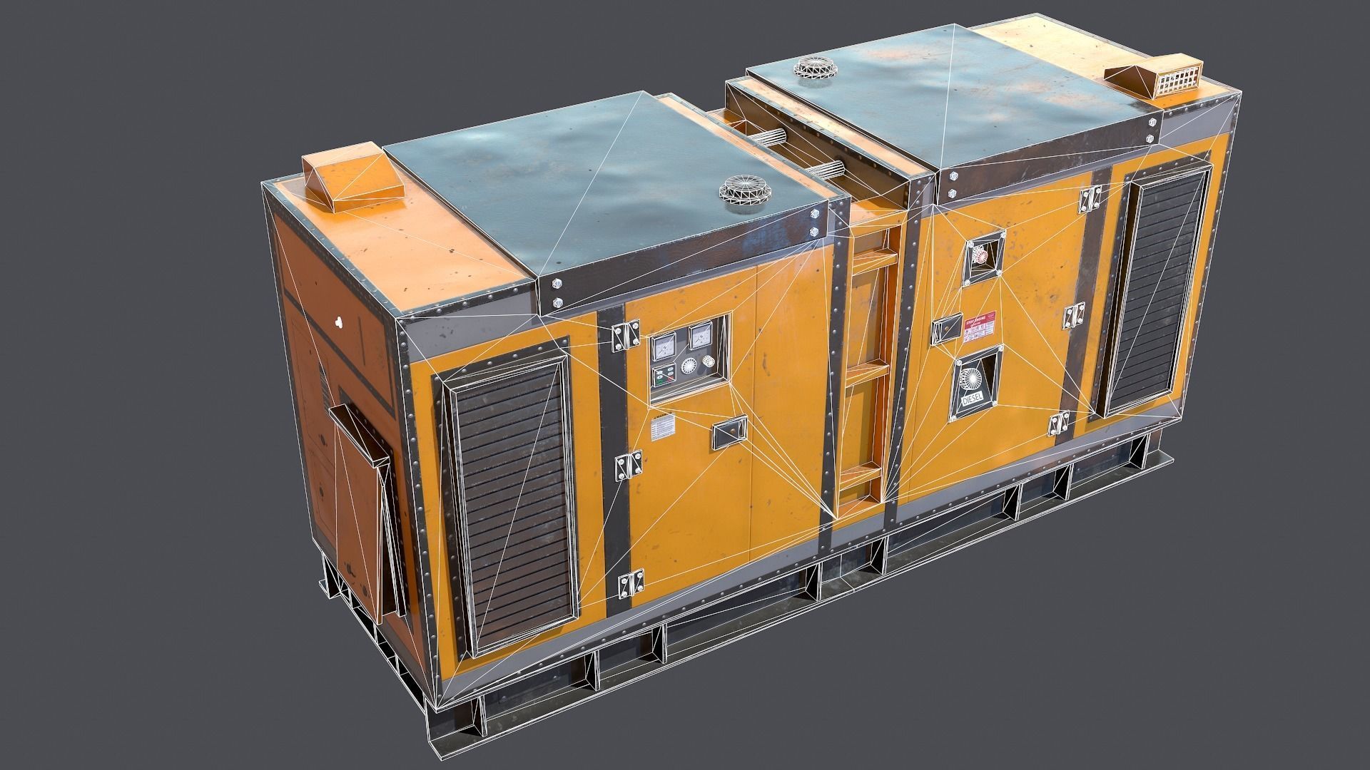 Industrial Power generator Low-poly 3D model_12