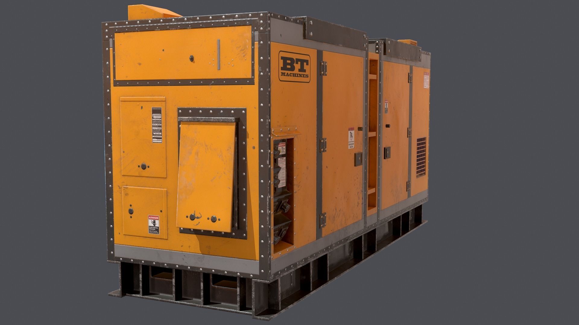 Industrial Power generator Low-poly 3D model_4