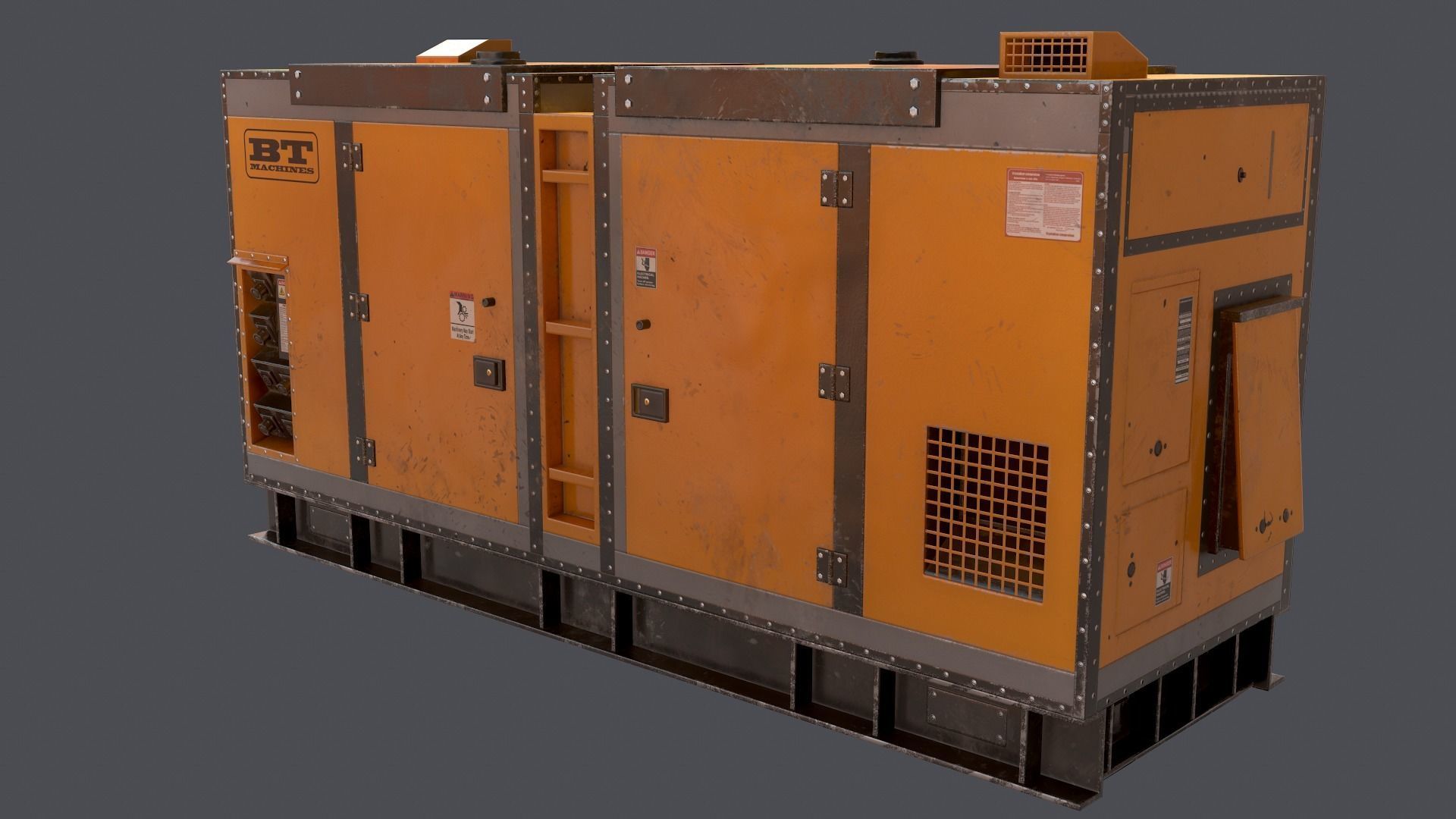 Industrial Power generator Low-poly 3D model_6