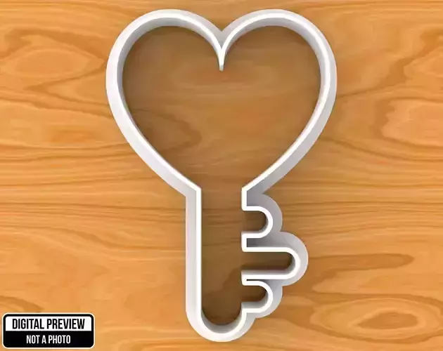 Heart Key Love Concept Cookie Cutter