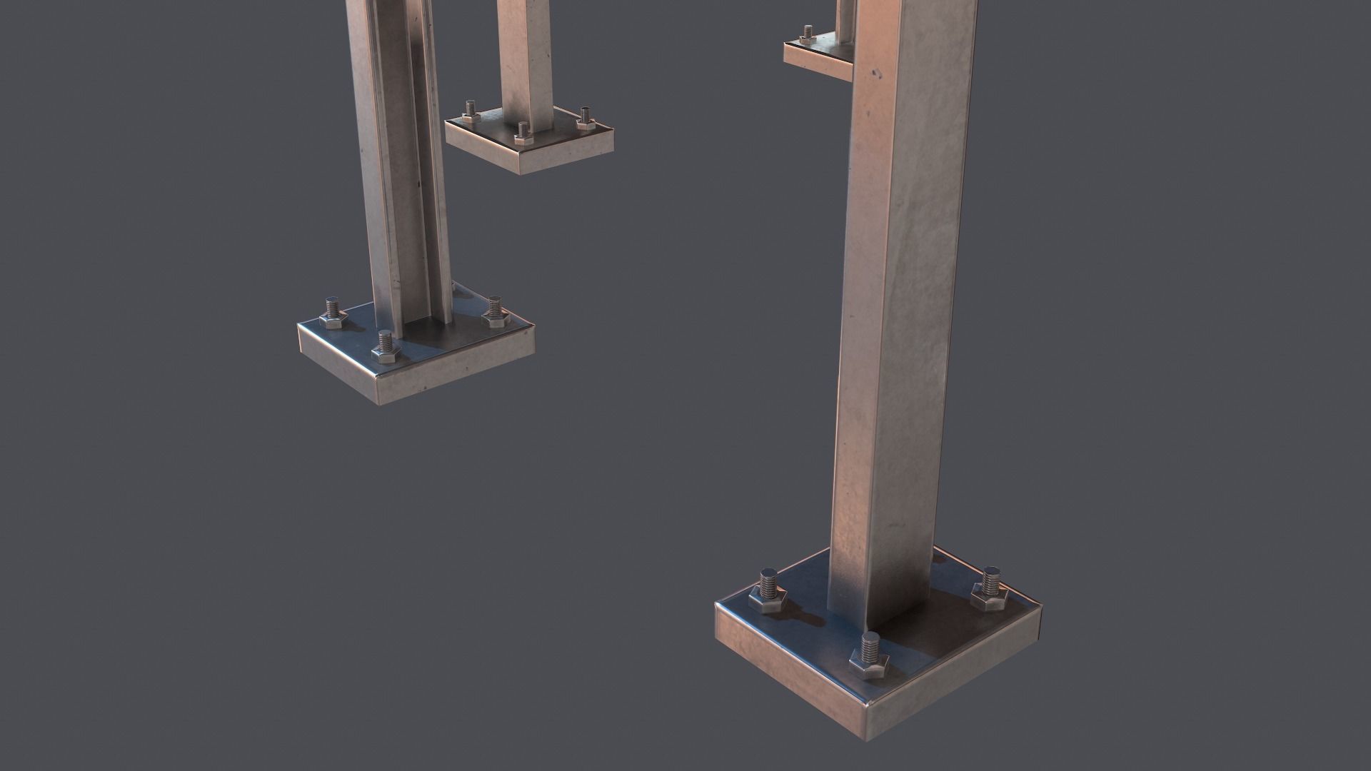 Modular Air ventilation duct Low-poly 3D model_9