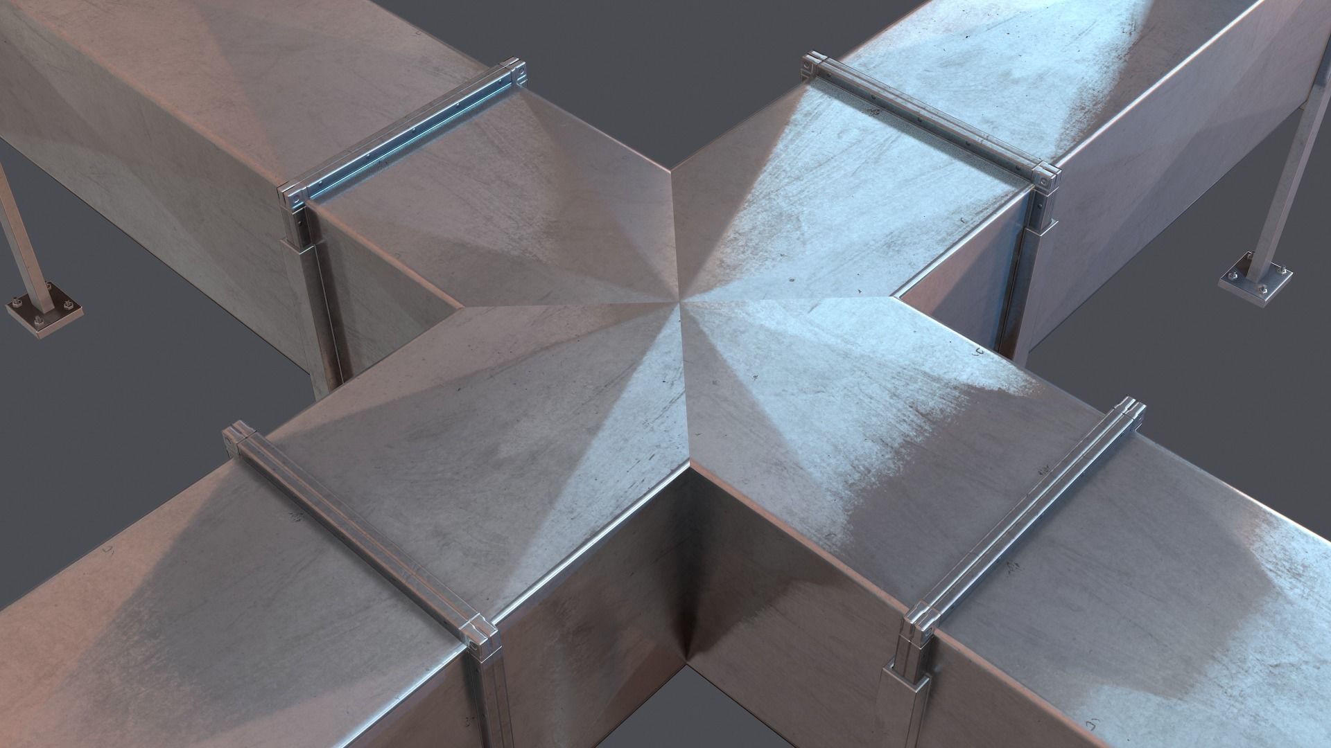 Modular Air ventilation duct Low-poly 3D model_6