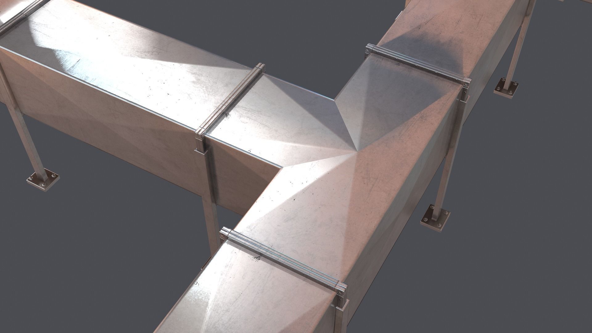 Modular Air ventilation duct Low-poly 3D model_5