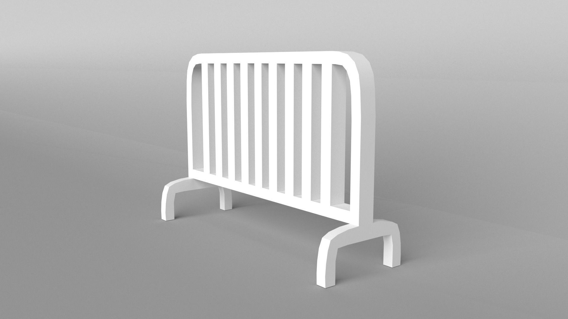 Low Poly Crowd Control Barriers Low-poly 3D model_3