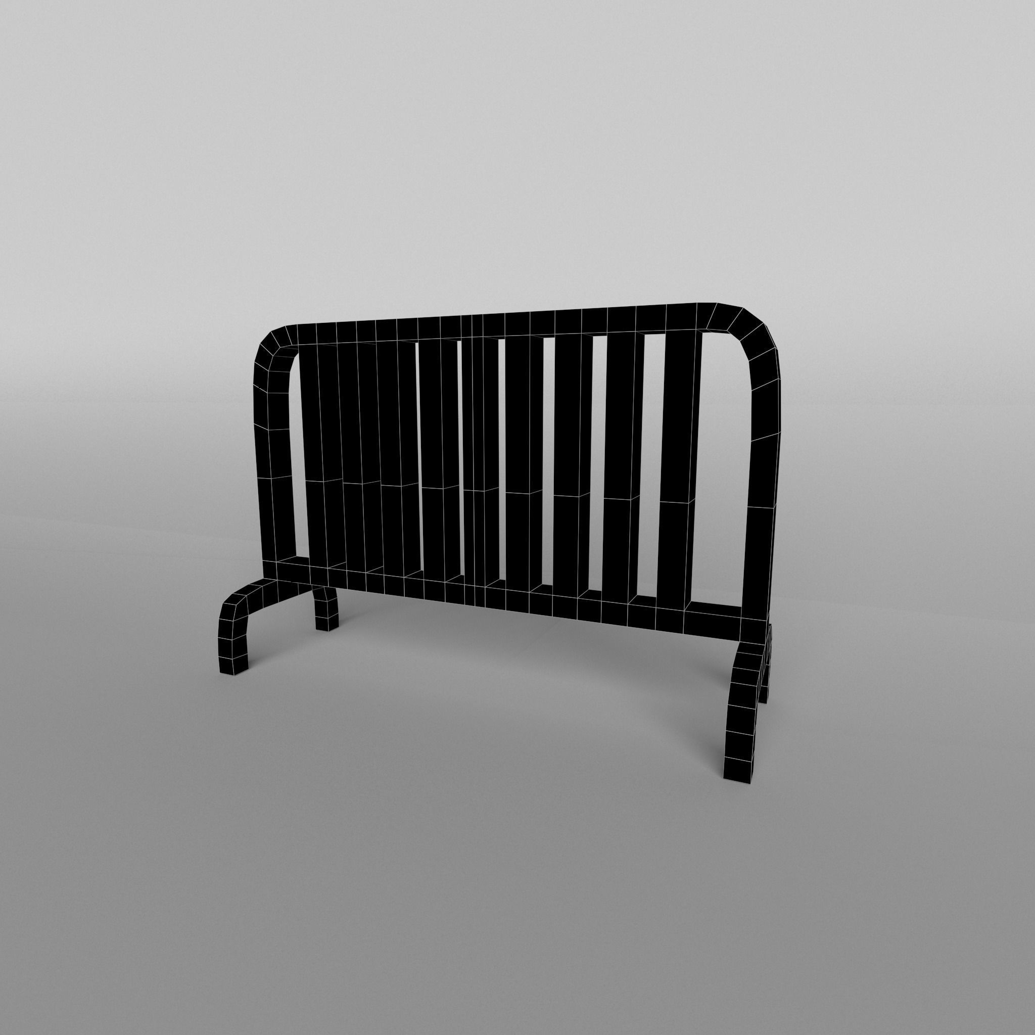 Low Poly Crowd Control Barriers Low-poly 3D model_5