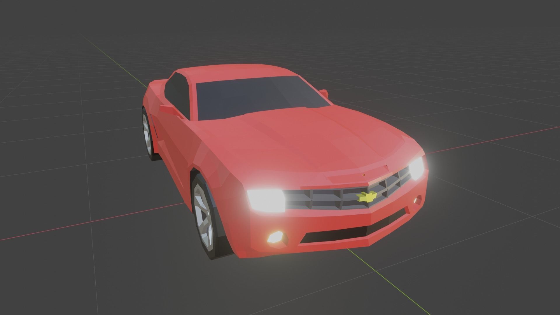 Chevrolet Camaro 2010 Low Poly  Low-poly 3D model_3