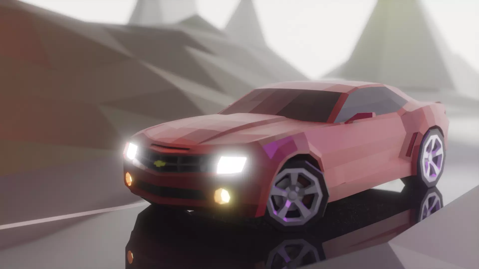 Chevrolet Camaro 2010 Low Poly  Low-poly 3D model_0