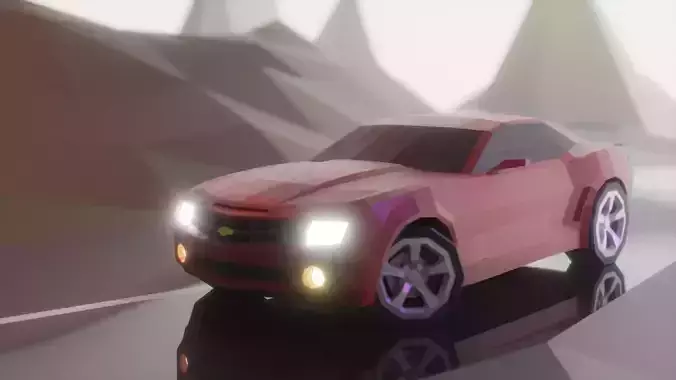 Chevrolet Camaro 2010 Low Poly  Low-poly 3D model