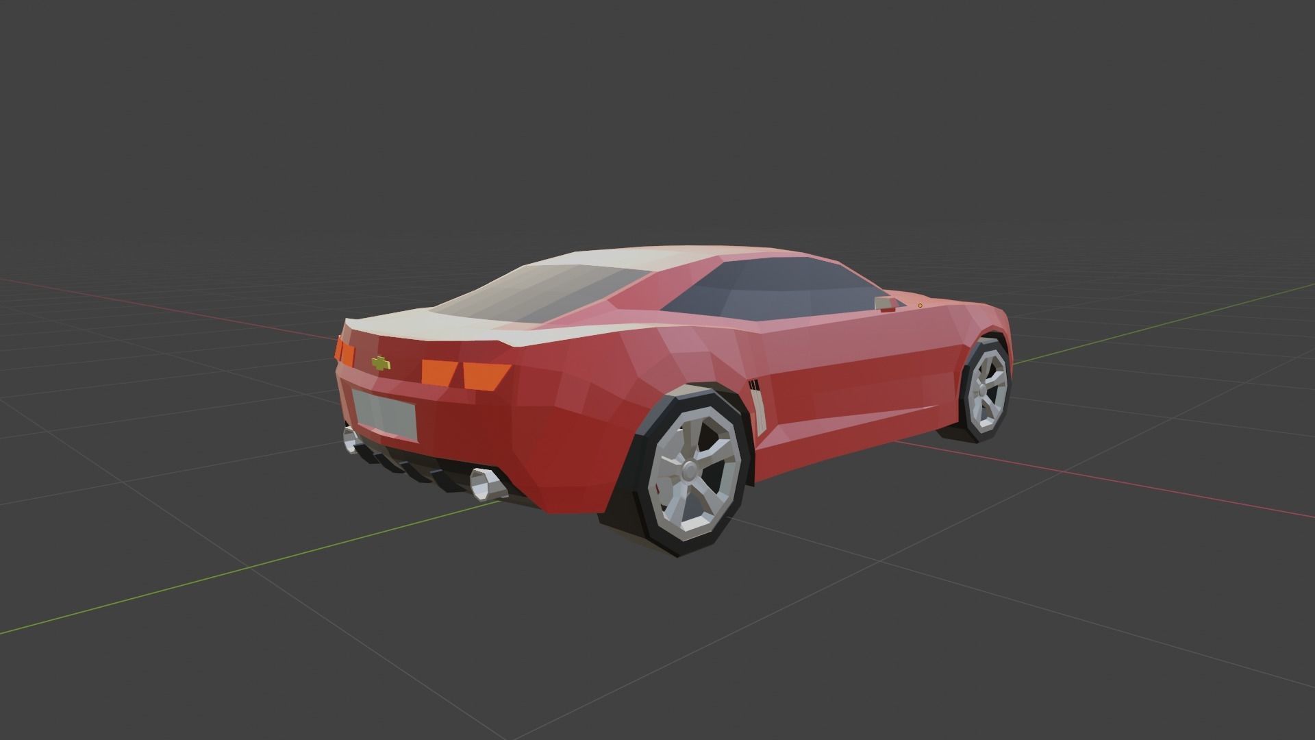 Chevrolet Camaro 2010 Low Poly  Low-poly 3D model_2