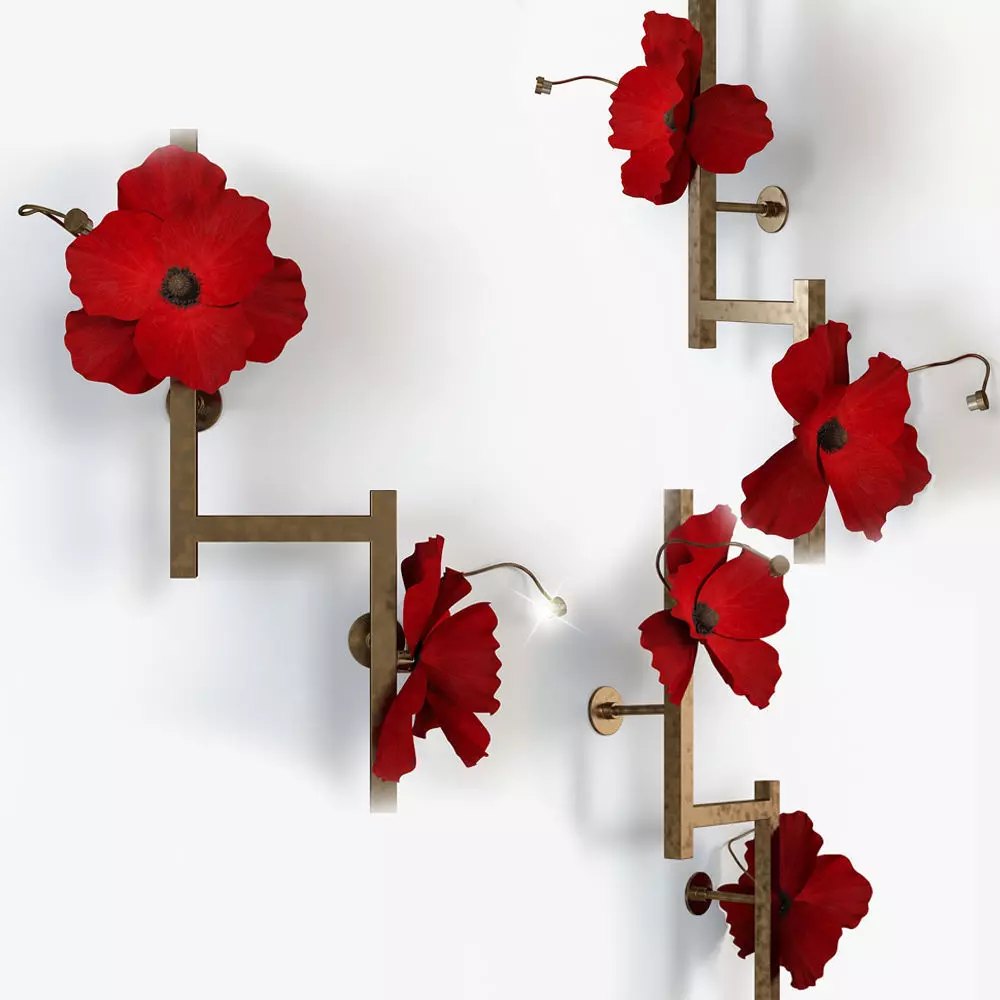 LURE POST WITH POPPIES 3D model_0