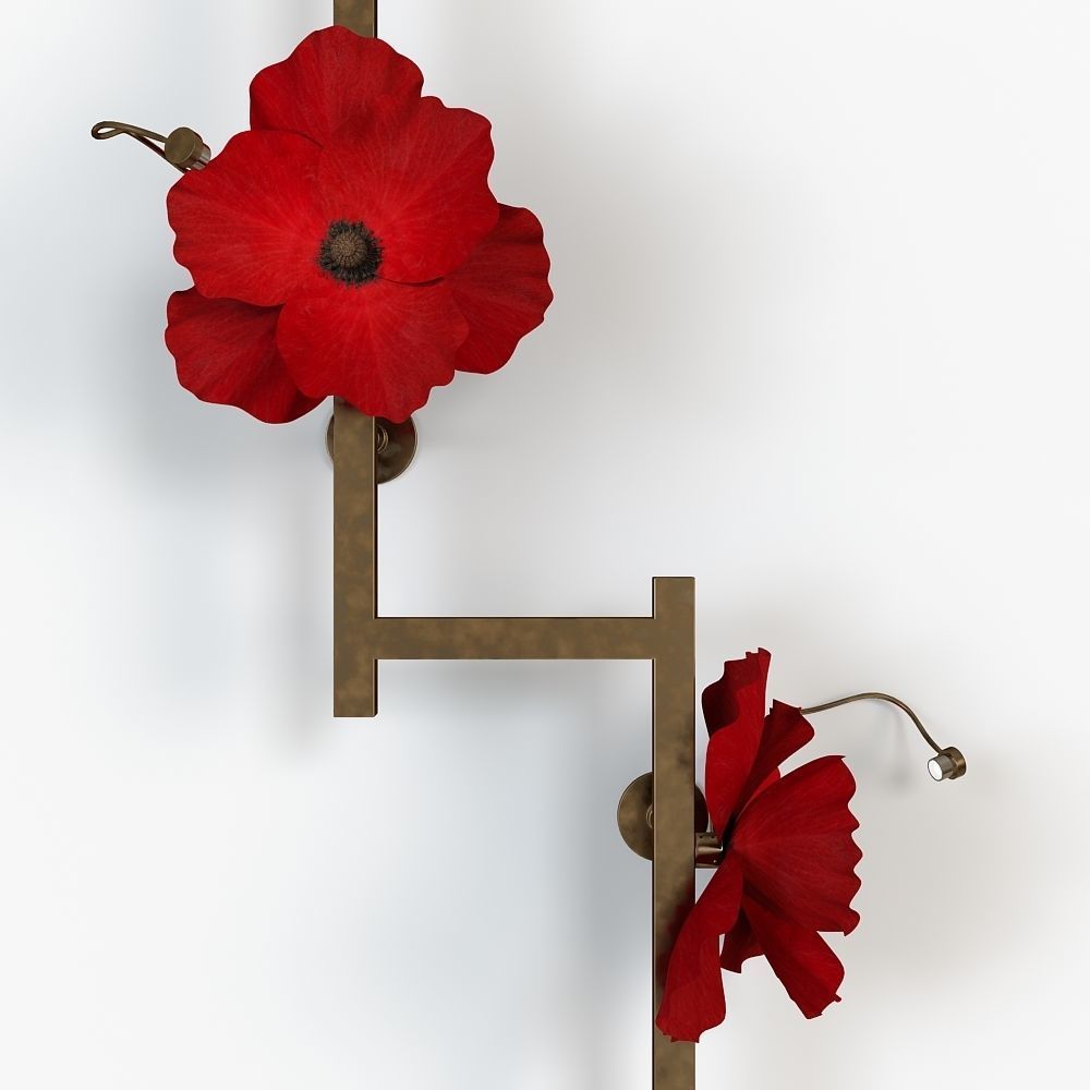 LURE POST WITH POPPIES 3D model_2