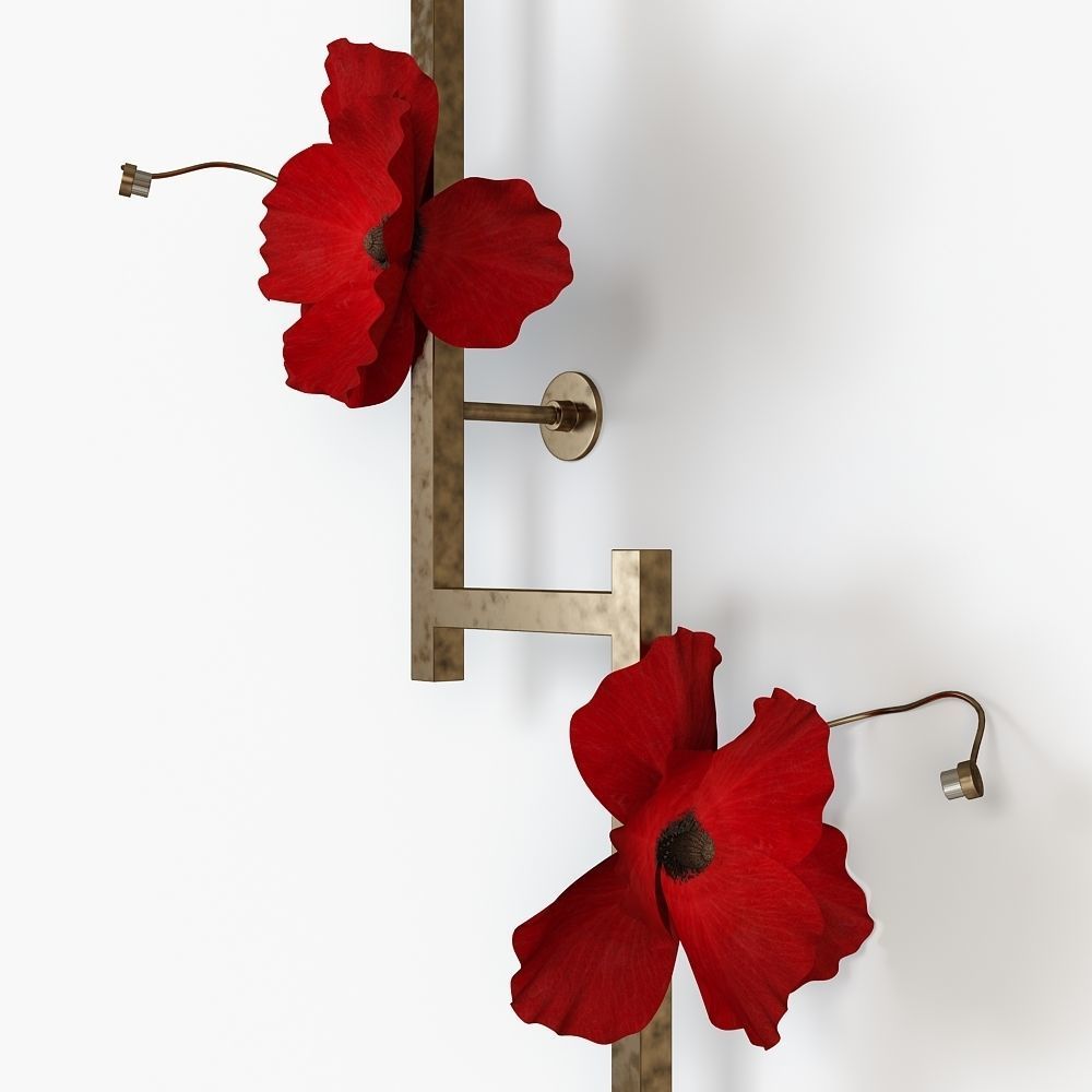 LURE POST WITH POPPIES 3D model_3