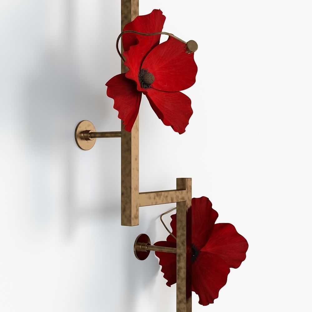 LURE POST WITH POPPIES 3D model_1