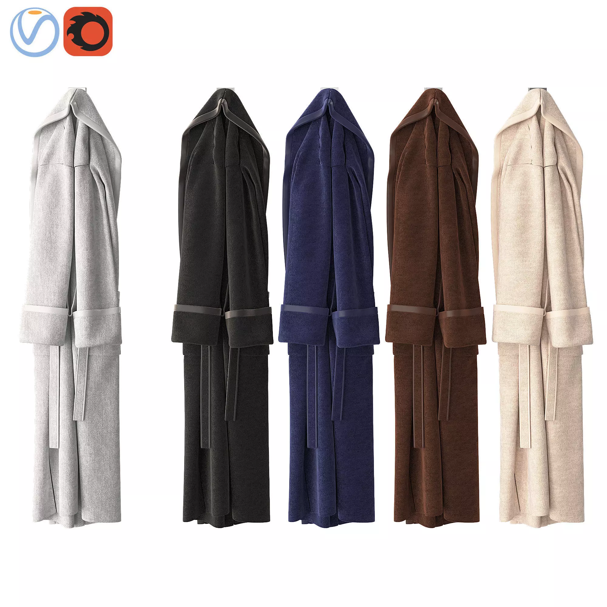 Bathrobe colors 3D model_0