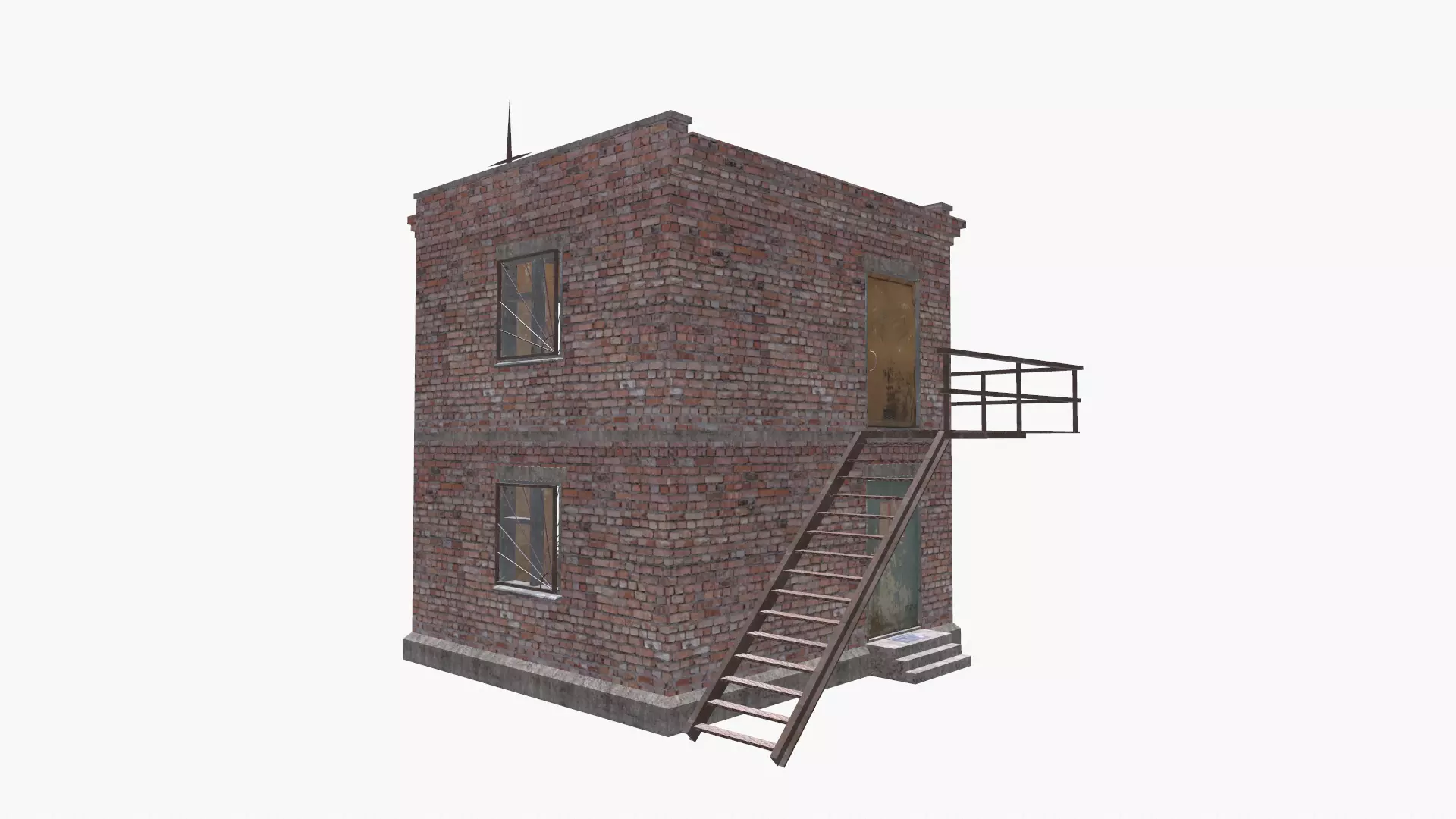 Brick tower Low-poly 3D model