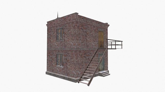 Brick tower Low-poly 3D model