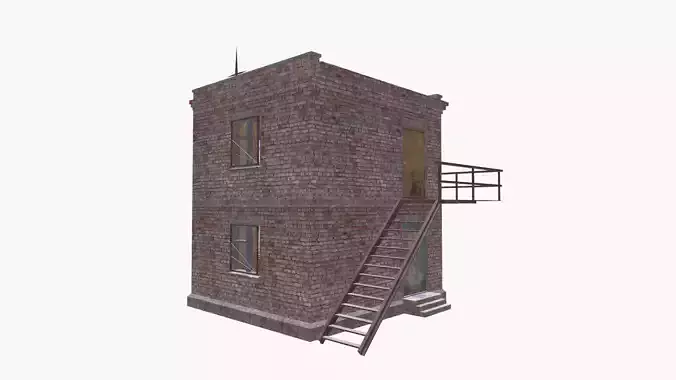 Brick tower Low-poly 3D model