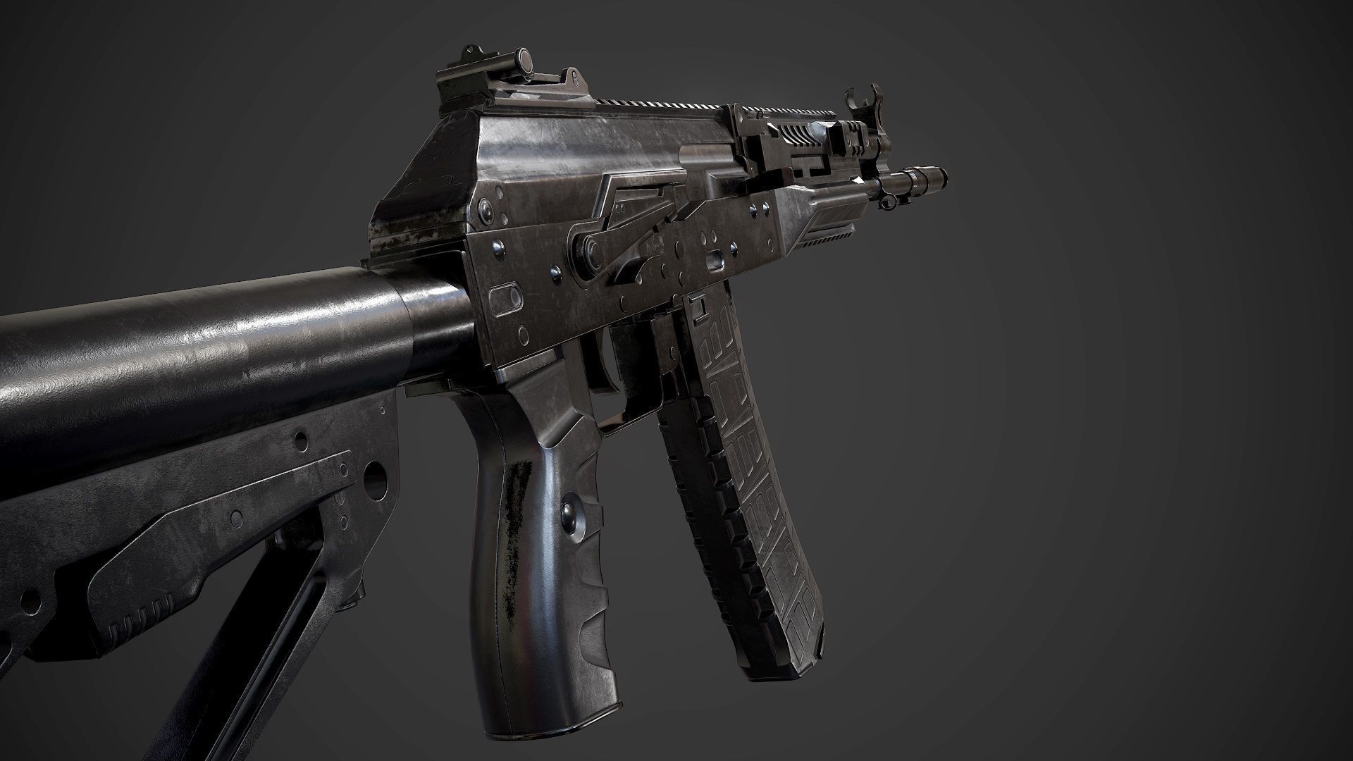 FPS AK-12 AAA PBR Game Ready Weapon Asset Low-poly 3D model_9