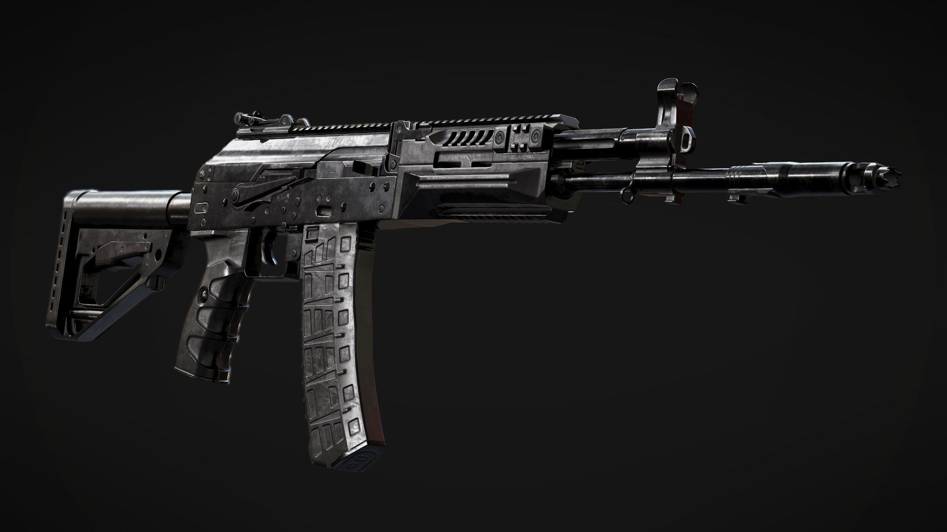 FPS AK-12 AAA PBR Game Ready Weapon Asset Low-poly 3D model_5