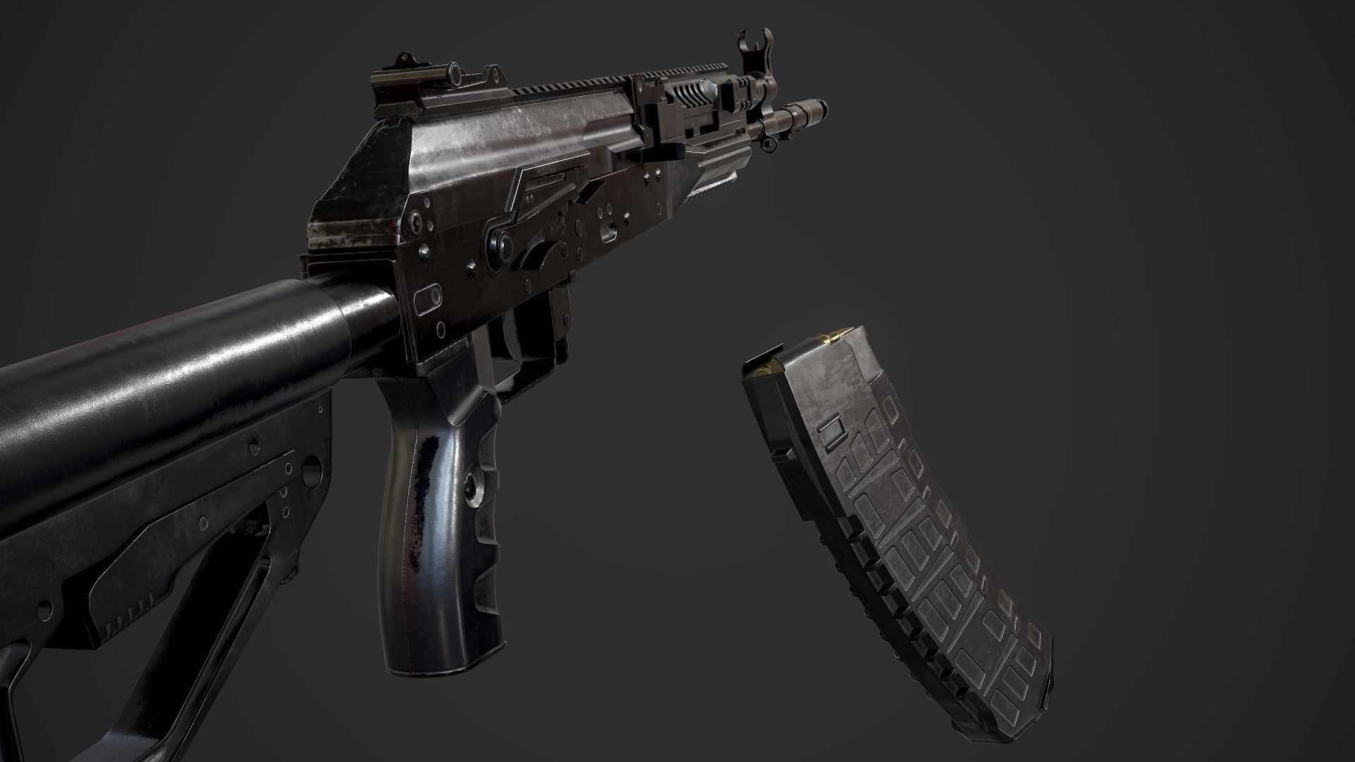 FPS AK-12 AAA PBR Game Ready Weapon Asset Low-poly 3D model_7