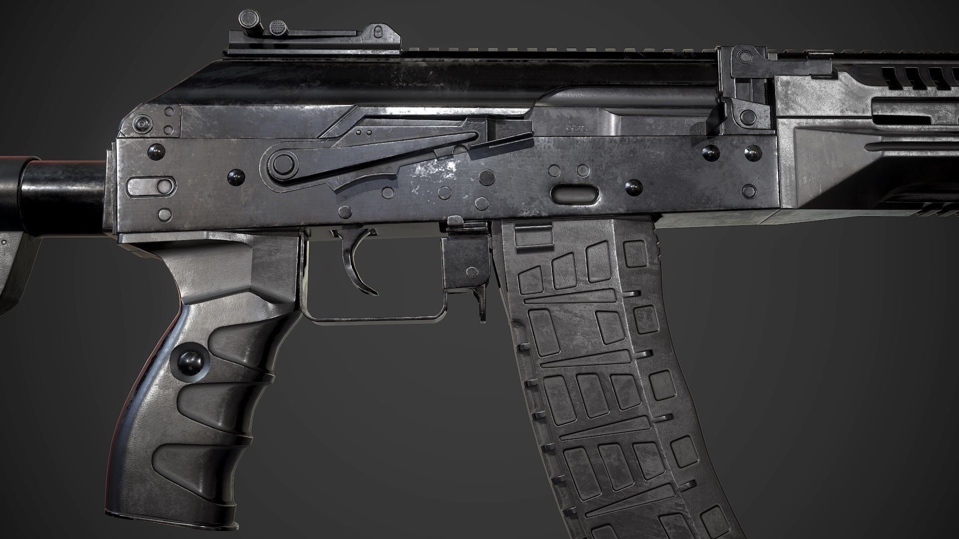 FPS AK-12 AAA PBR Game Ready Weapon Asset Low-poly 3D model_8