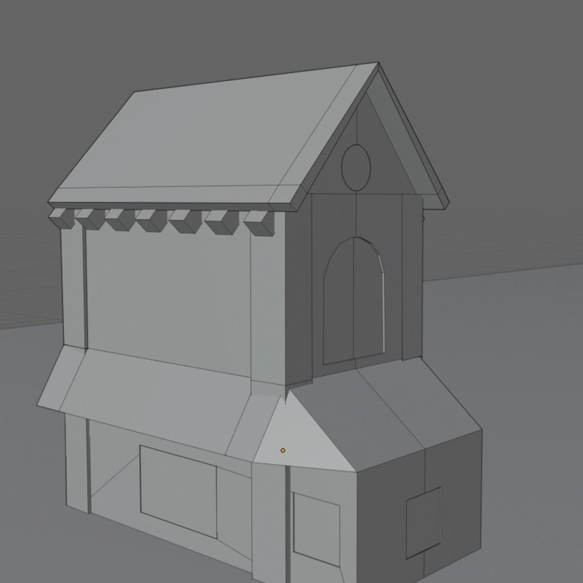 Medieval house Low-poly 3D model_2