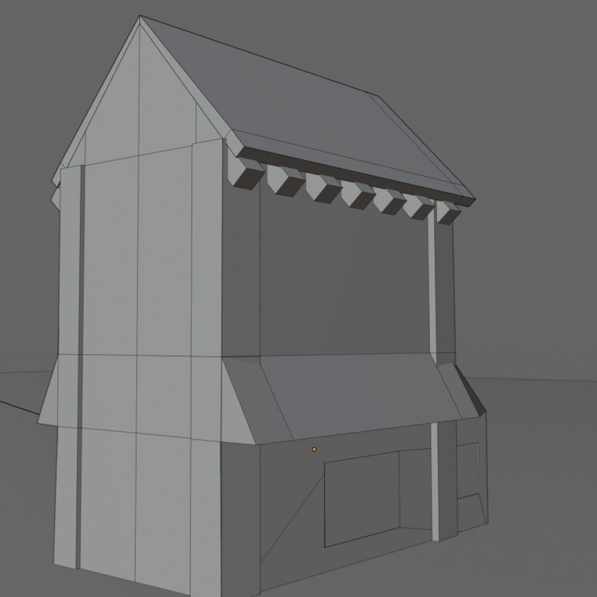 Medieval house Low-poly 3D model_4