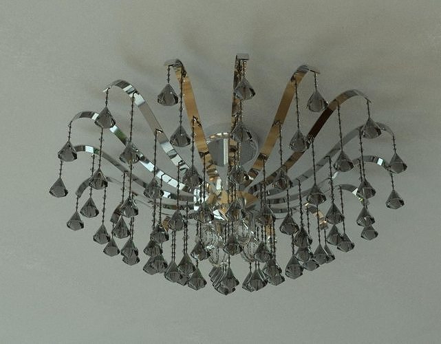 Crystal drops chandelier 3D model