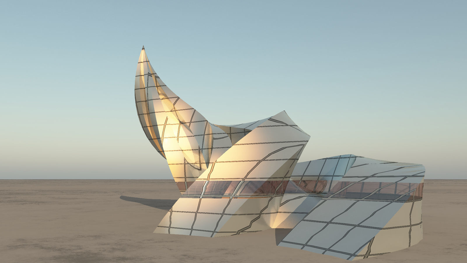Curl Sci Fi Building 3D model_2