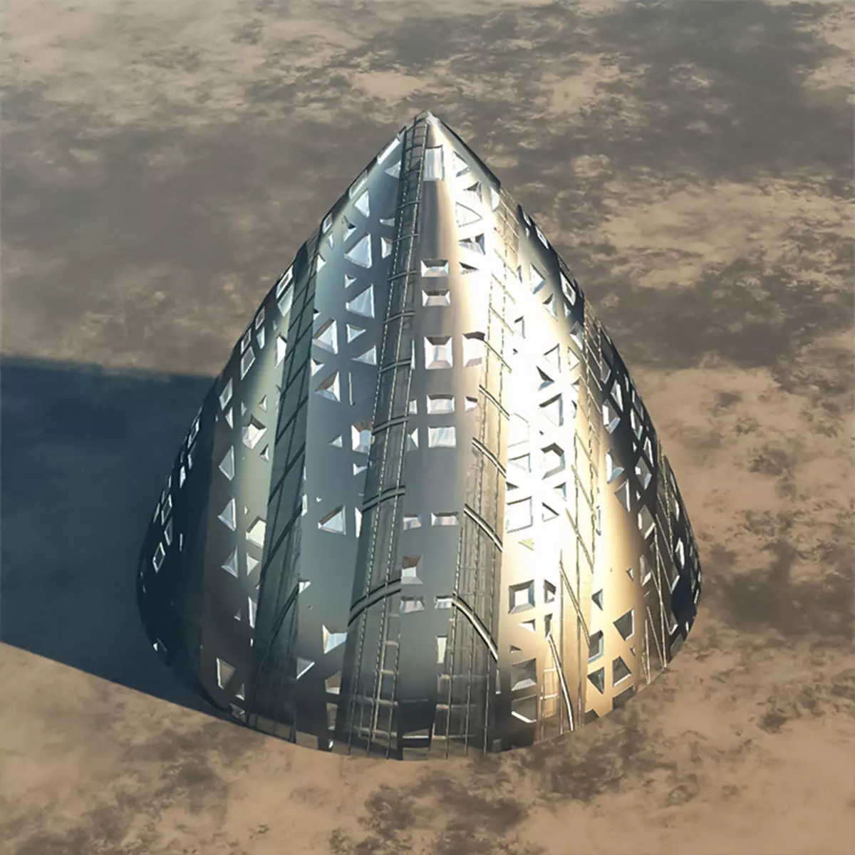 Alien Spaceship or Building model 3D model_0