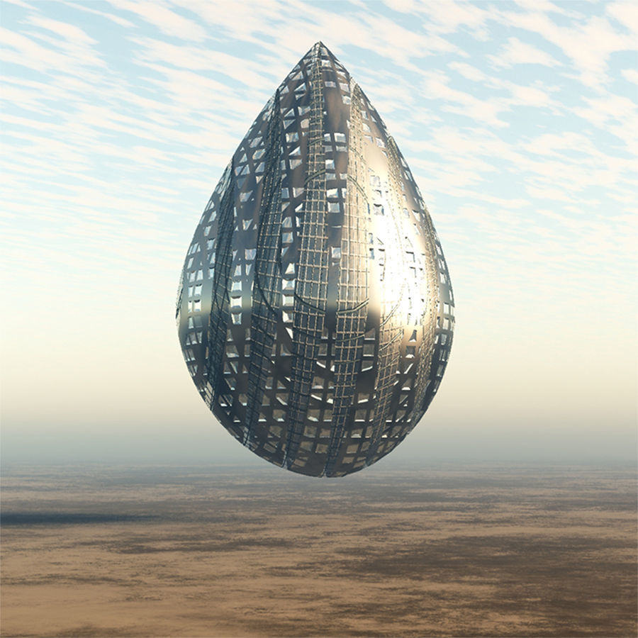 Alien Spaceship or Building model 3D model_3