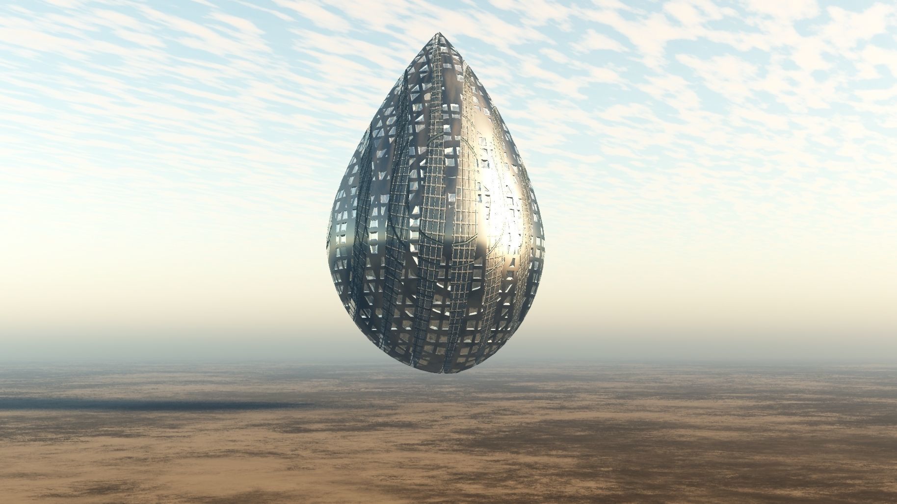 Alien Spaceship or Building model 3D model_4