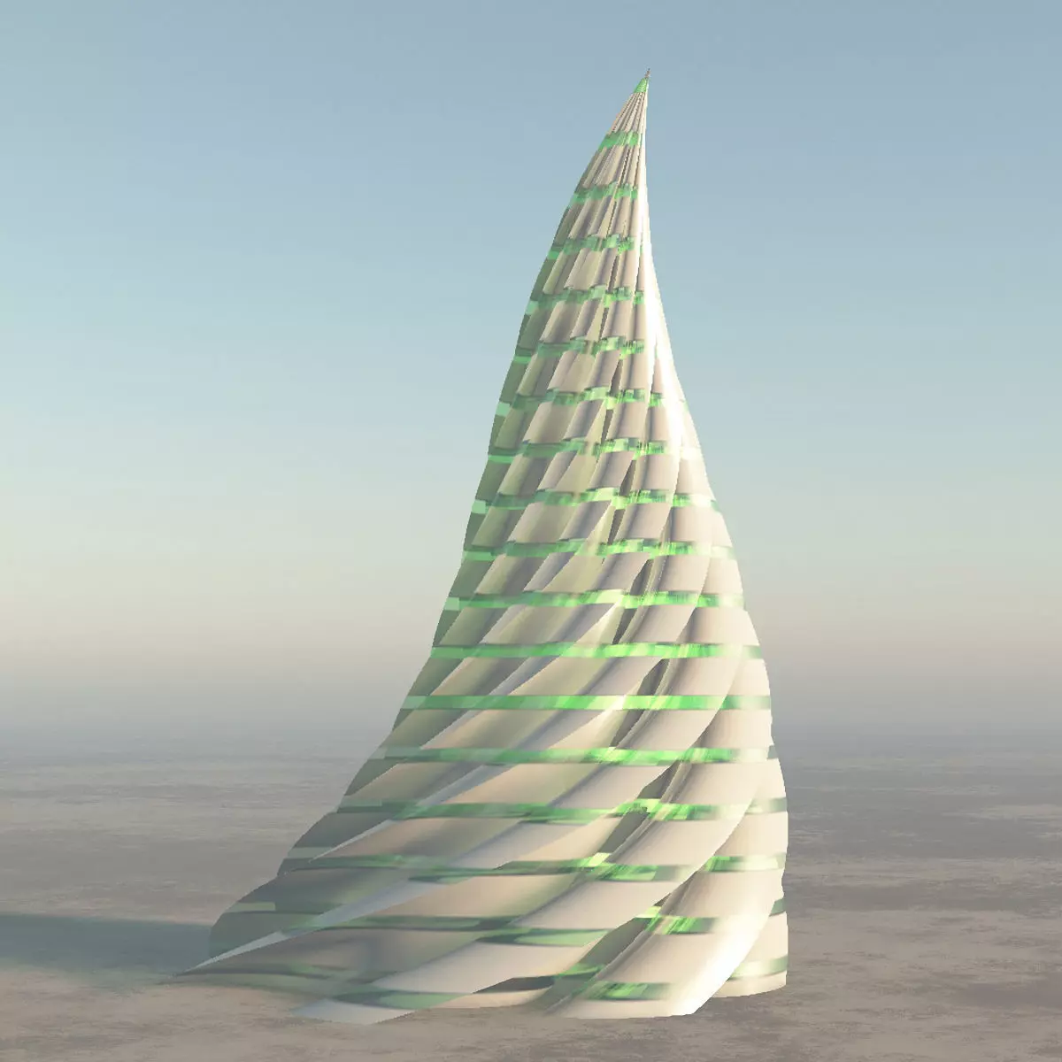 Sci-Fi Spiral Tower 3D model