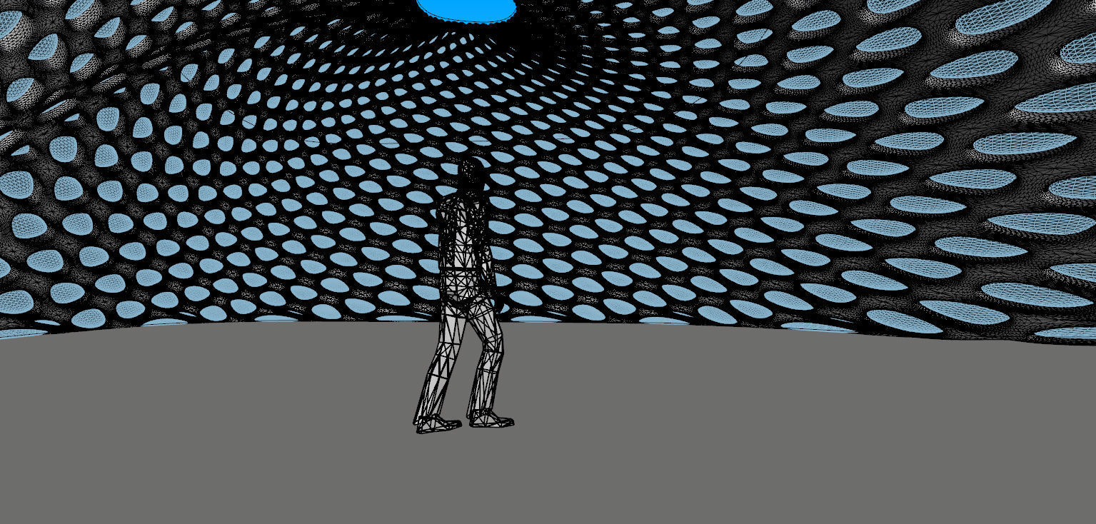 Open canopy structure with round perforations modern 3D model_20