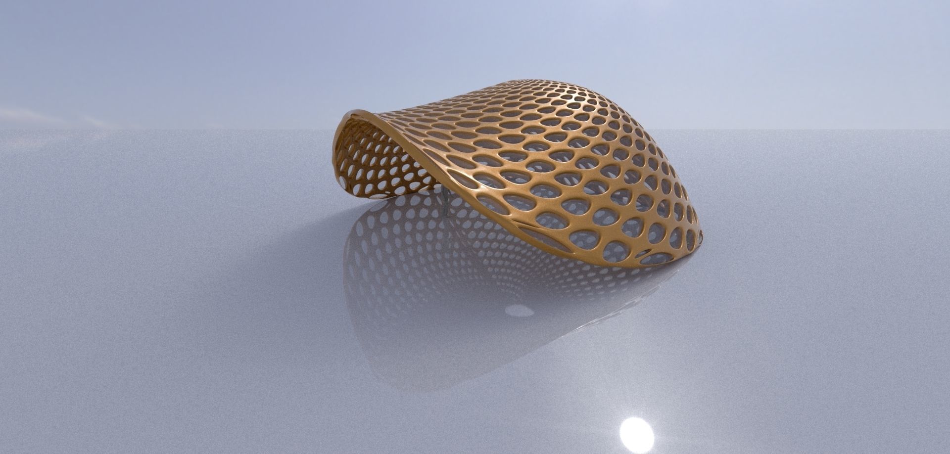 Open canopy structure with round perforations modern 3D model_7