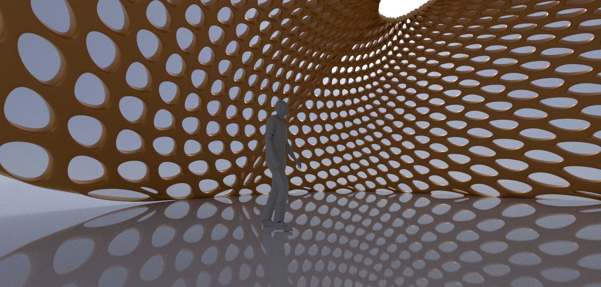 Open canopy structure with round perforations modern 3D model_10