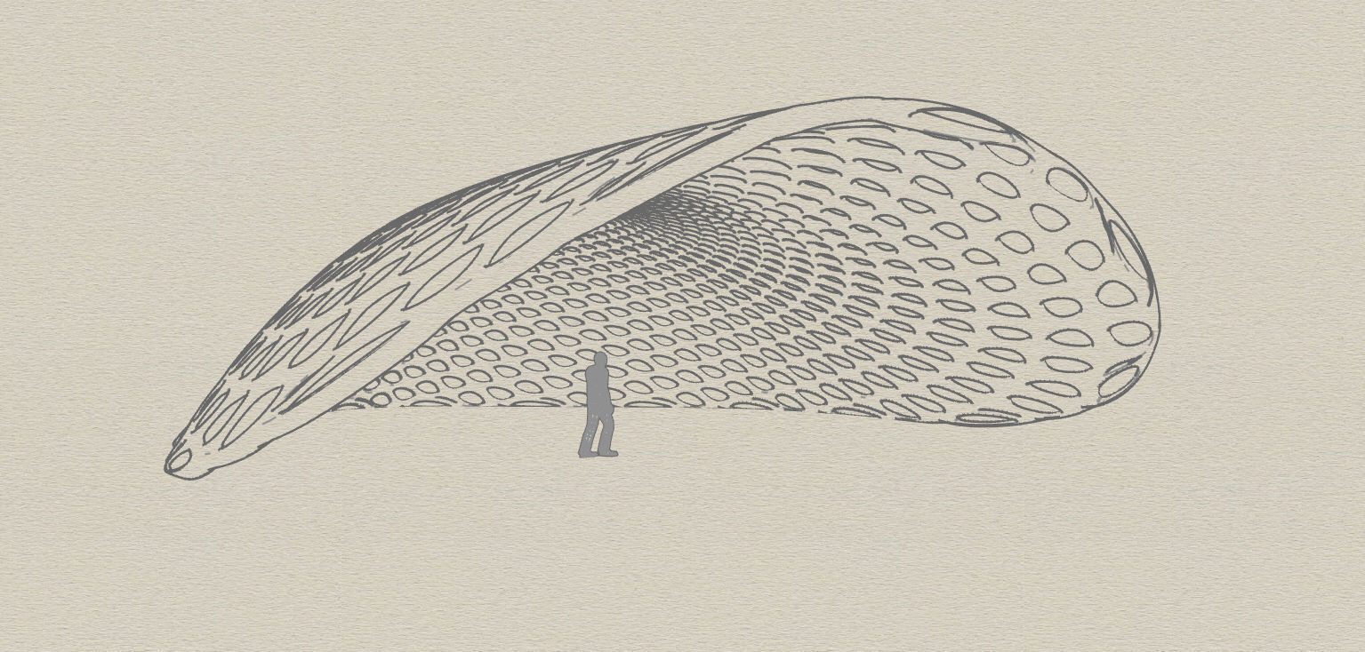 Open canopy structure with round perforations modern 3D model_40