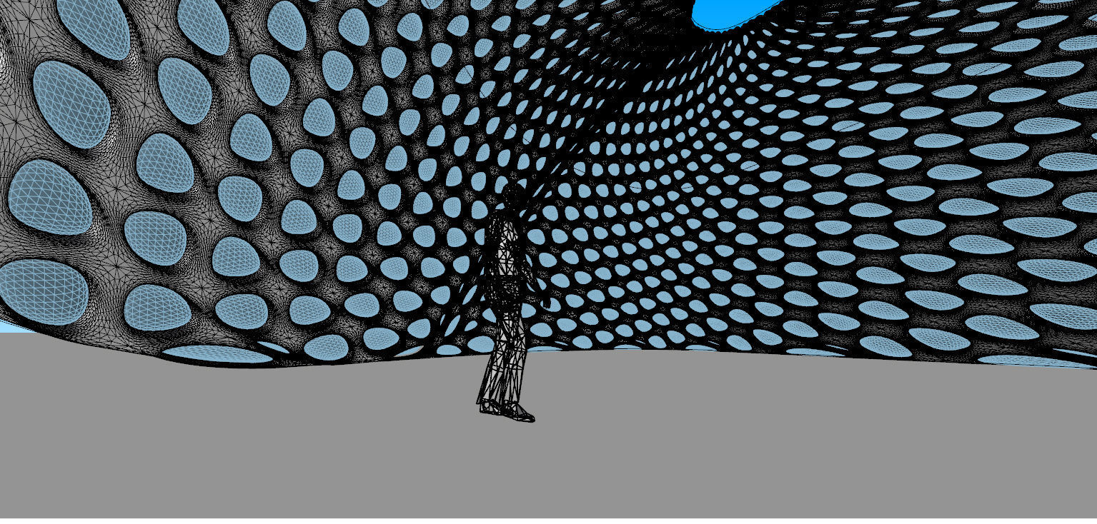 Open canopy structure with round perforations modern 3D model_19