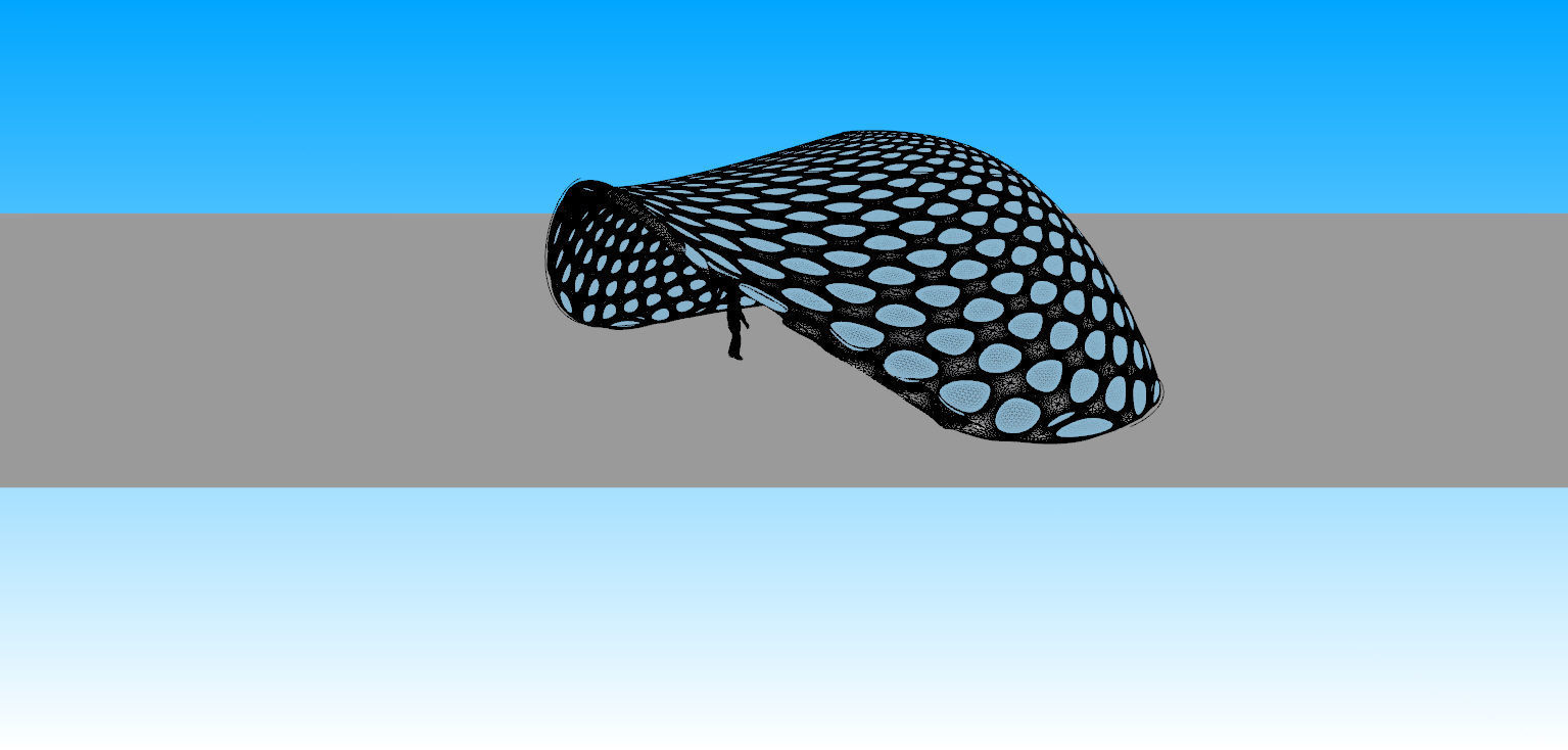 Open canopy structure with round perforations modern 3D model_14
