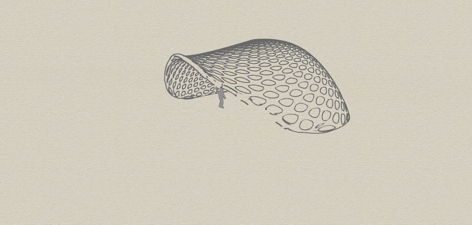 Open canopy structure with round perforations modern 3D model_33