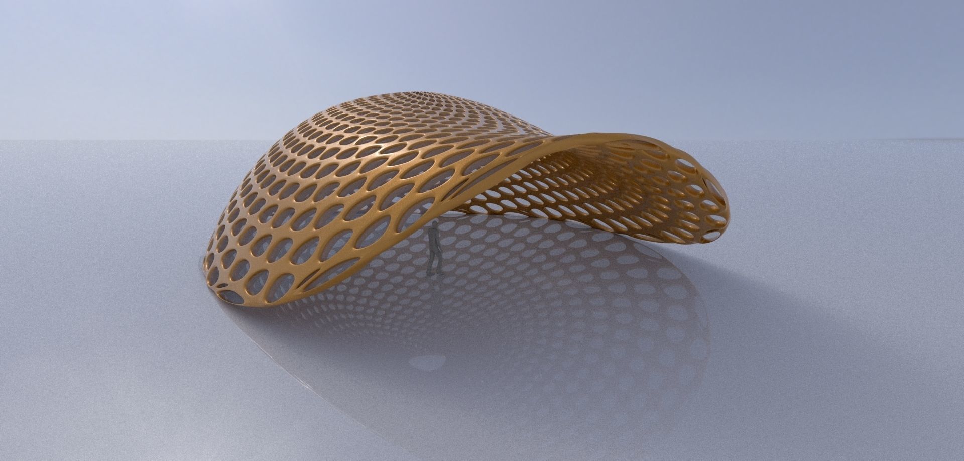 Open canopy structure with round perforations modern 3D model_3